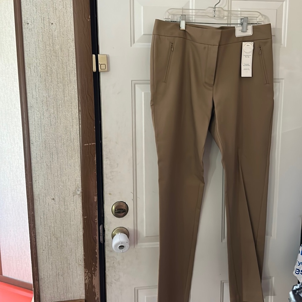 CHARTER CLUB PANT SHOP TUMMY SLIMMING KHAKI PANT: NEW WITH TAGS: SIZE 12